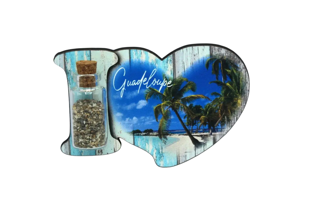 Magnet Bois I Love Bouteille Cocotier Plage GP