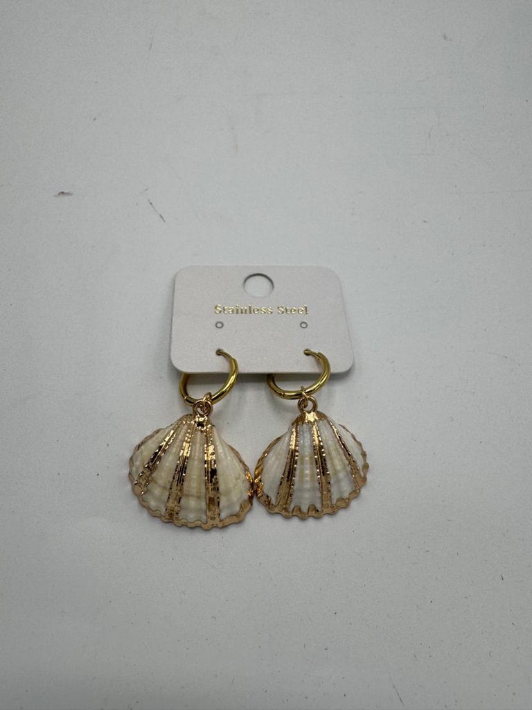 Boucle D'oreille inoxydable Coquillage doré