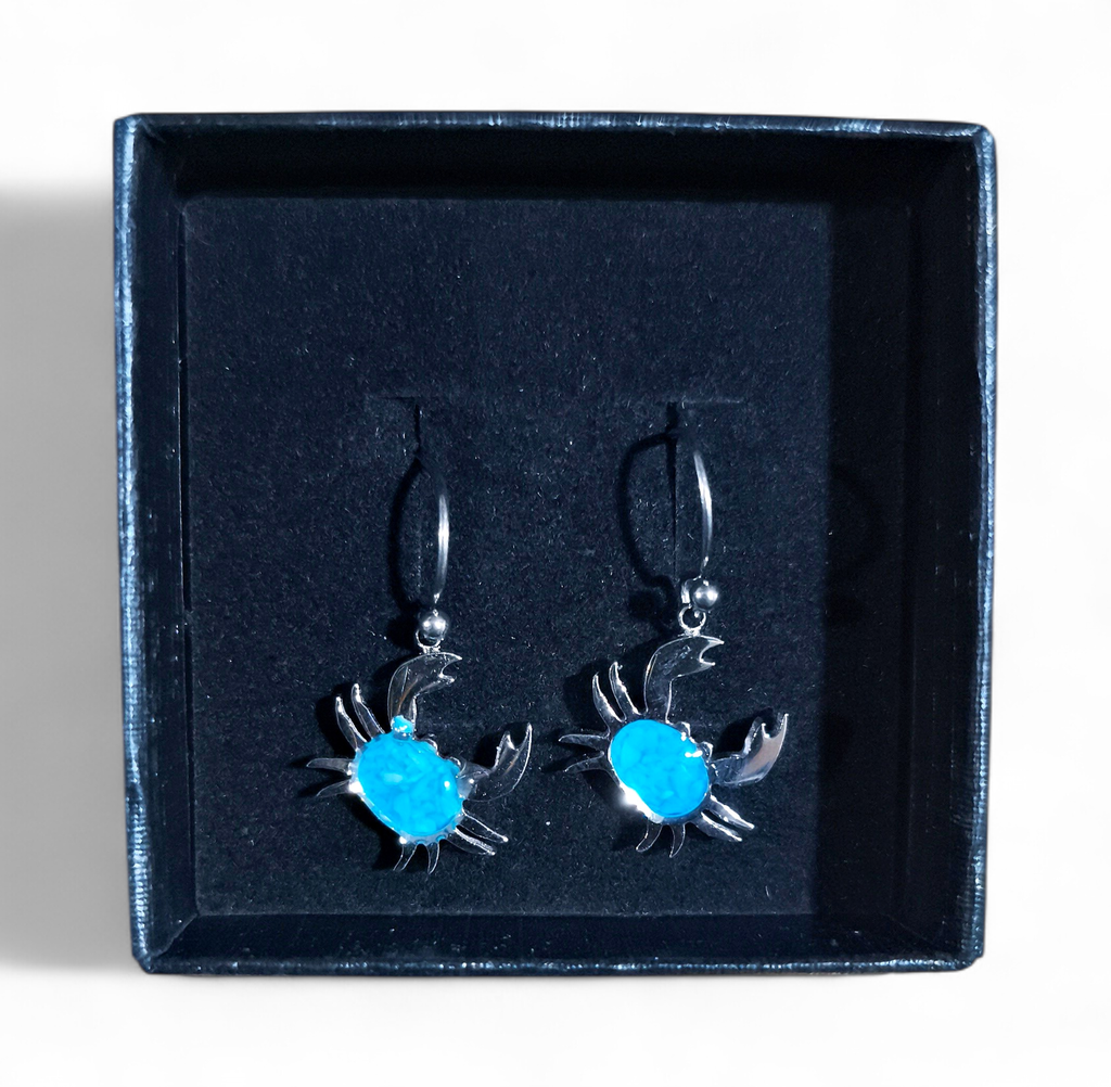 [22066] BO Acier inoxydable Sodalite Crabe bleu turquoise