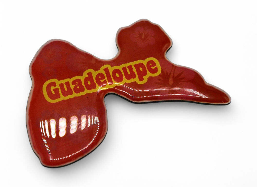 Magnet Epoxy Carte Rose + Hibiscus