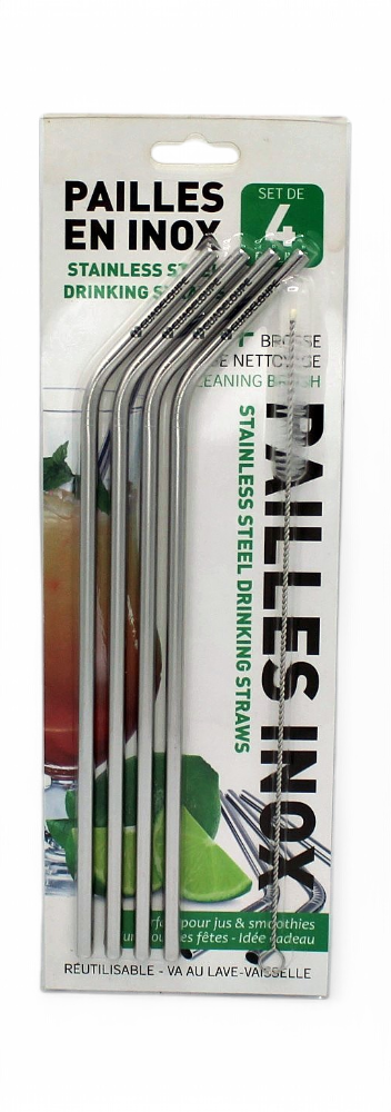 Set 4 Pailles Inox