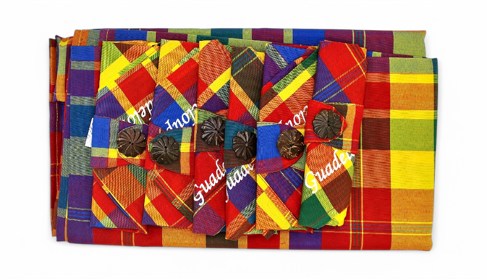 Service 6 Couverts Madras Nappe 200 X 140