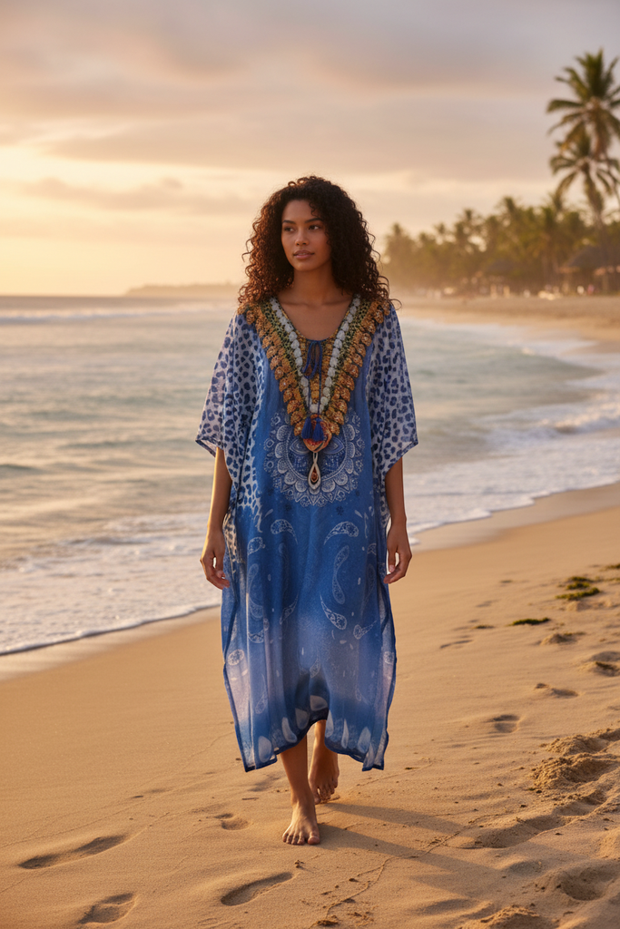 Kaftan Long Digital Strass