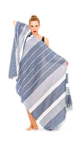 [75024] Fouta à Rayure Brodé
