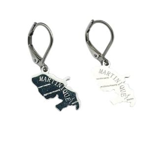 Boucle D'oreille métal Carte Taille Petit Couleur Argent