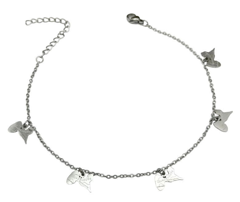 Chevillère Métal carte Couleur Argent