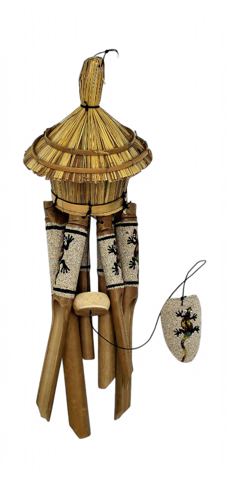 Carillon Bambou 30 Cm Sable Niche D'Oiseau