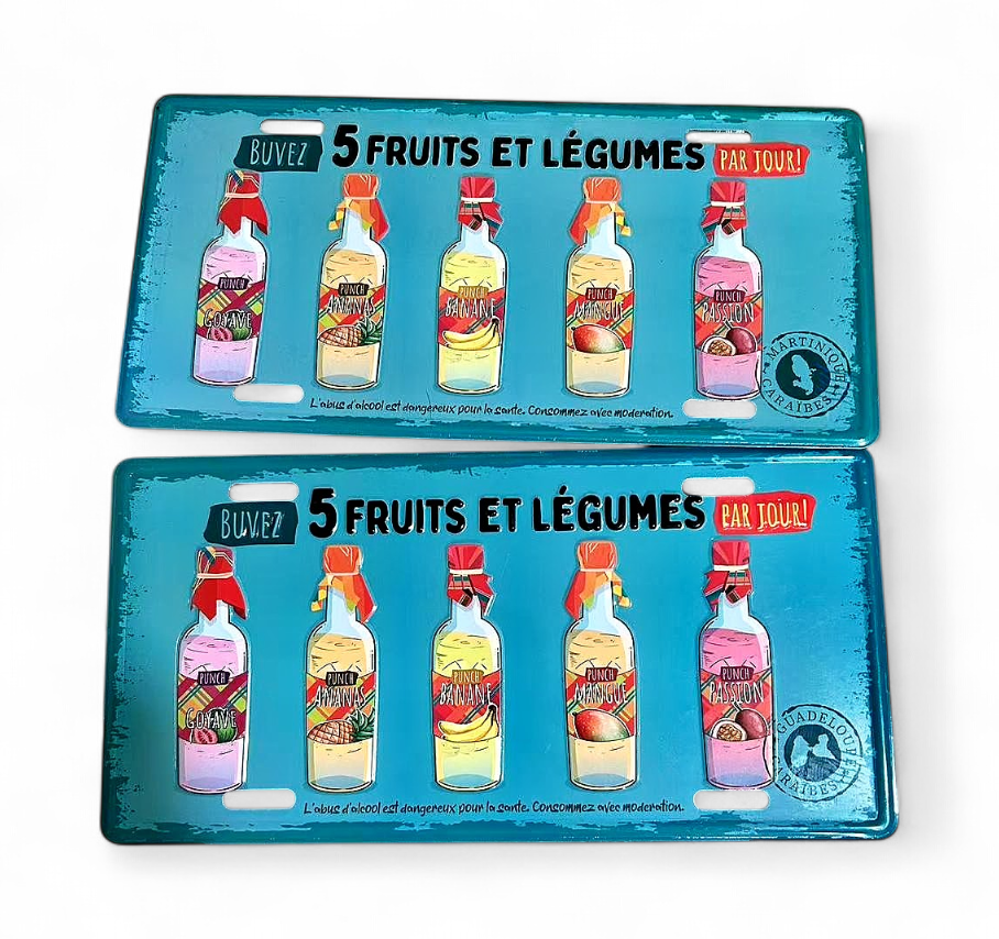 [45114] Plaque 15X30 5 Fruits et Légumes par Jour