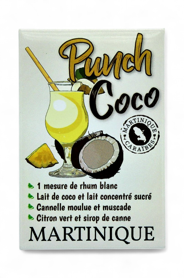 Magnet rectangle - illustration Recette Punch Coco