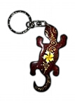 Porte-clé bois gecko peint