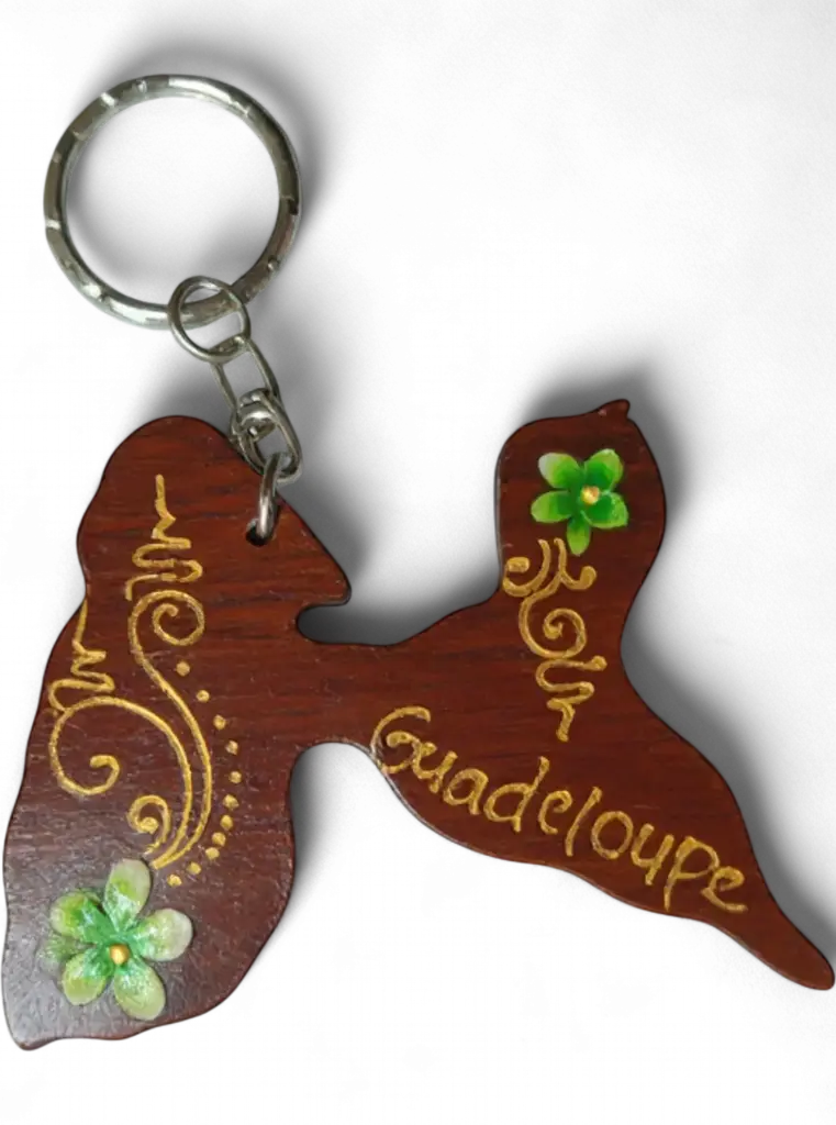 Porte-clé bois - carte peint