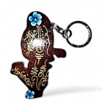 Porte-clé bois - carte peint