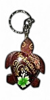 Porte-clé bois - tortue peint 