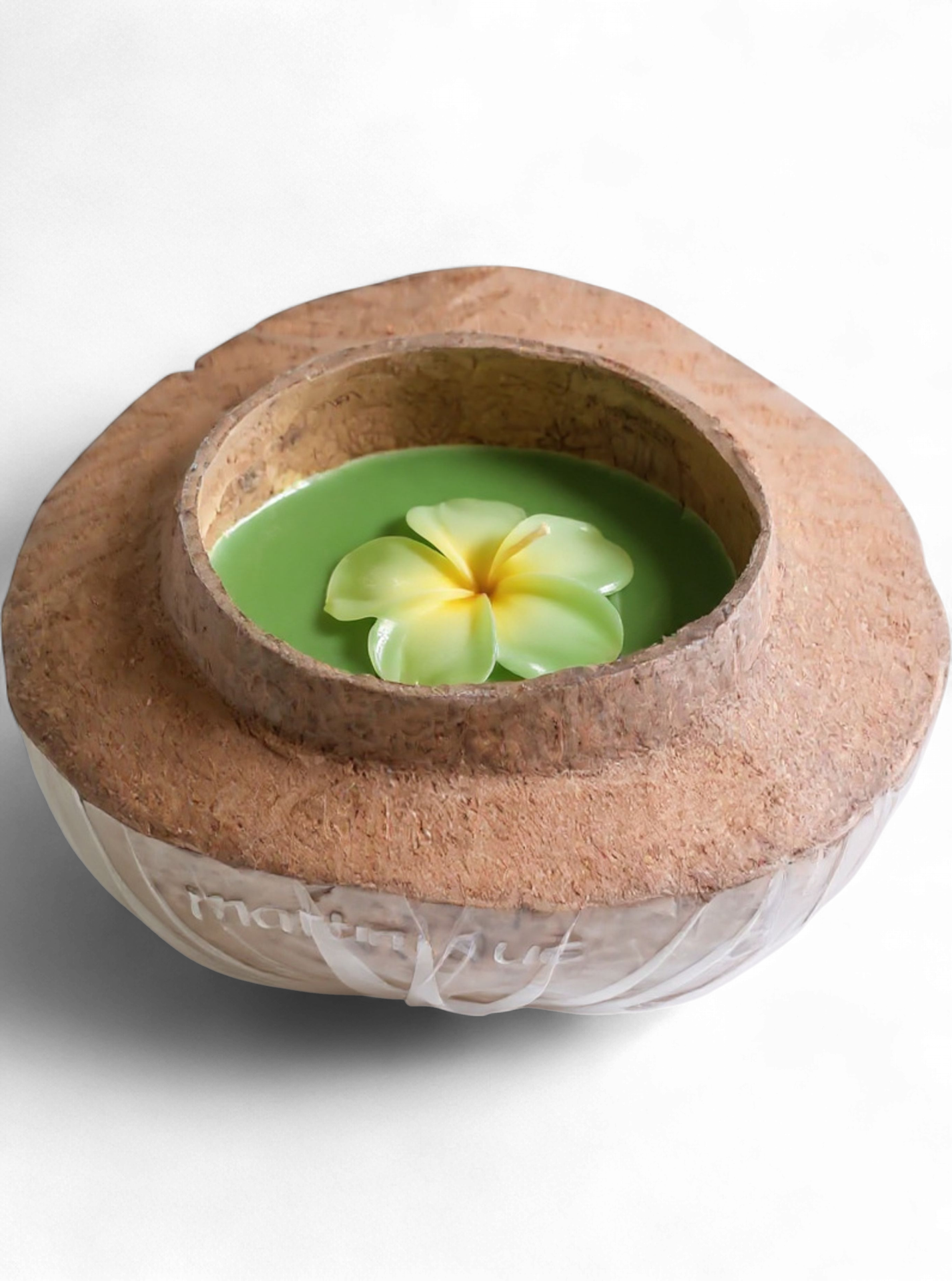 [41021] Bougie fleur Demi noix de coco nature