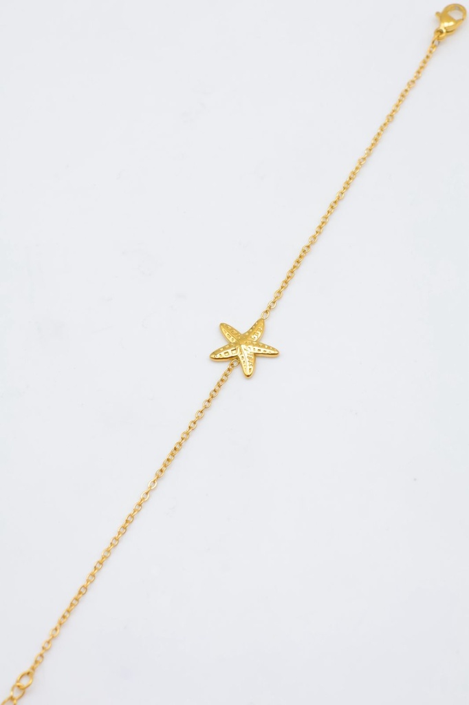 Bracelet inoxydable couleur or étoile de mer