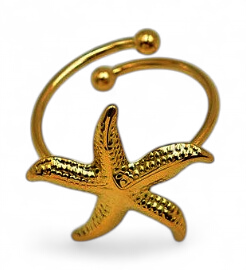 Bague inoxydable étoile de mer PM