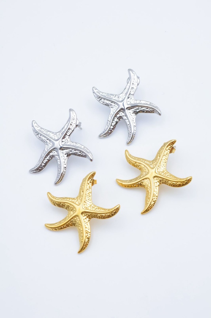 Boucle D'oreille inoxydable étoile de mer doré