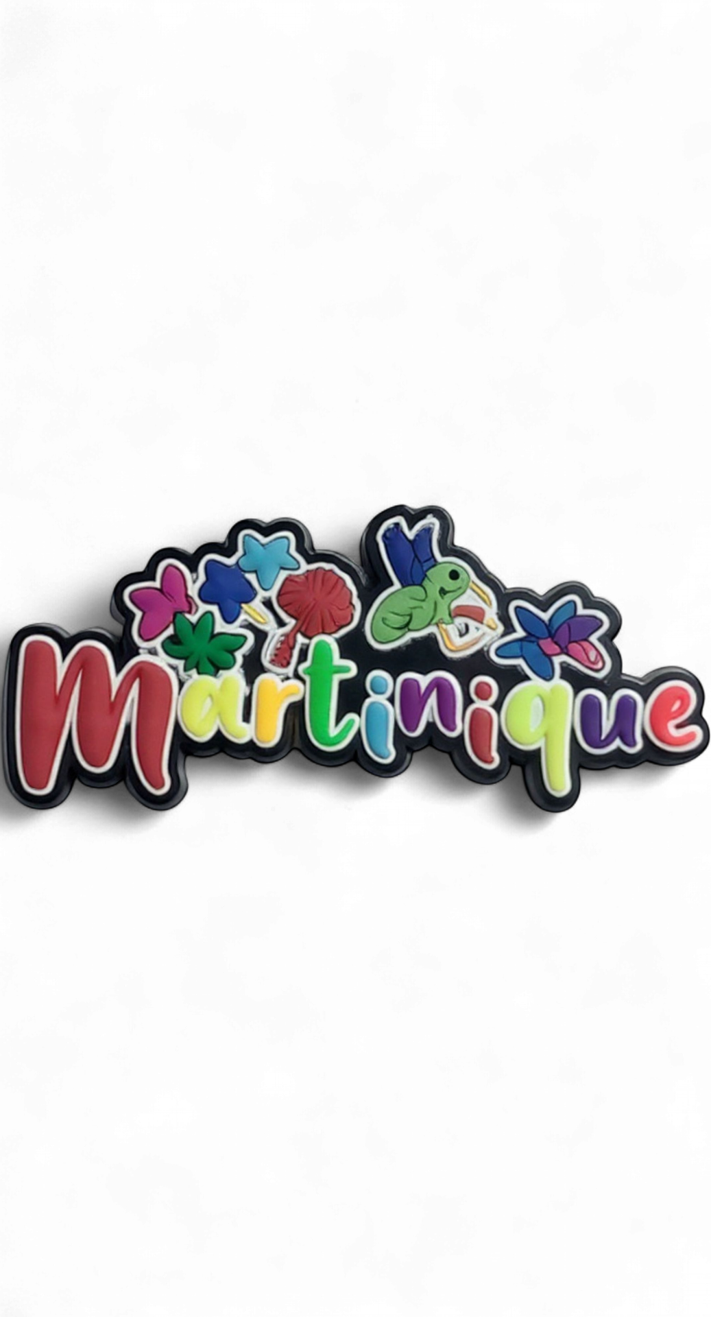 [15314] Magnet PVC écriture hibiscus colibri et carte
