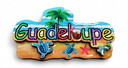 Magnet MDF - Bébé tortue sur la plage avec cocotier et inscription