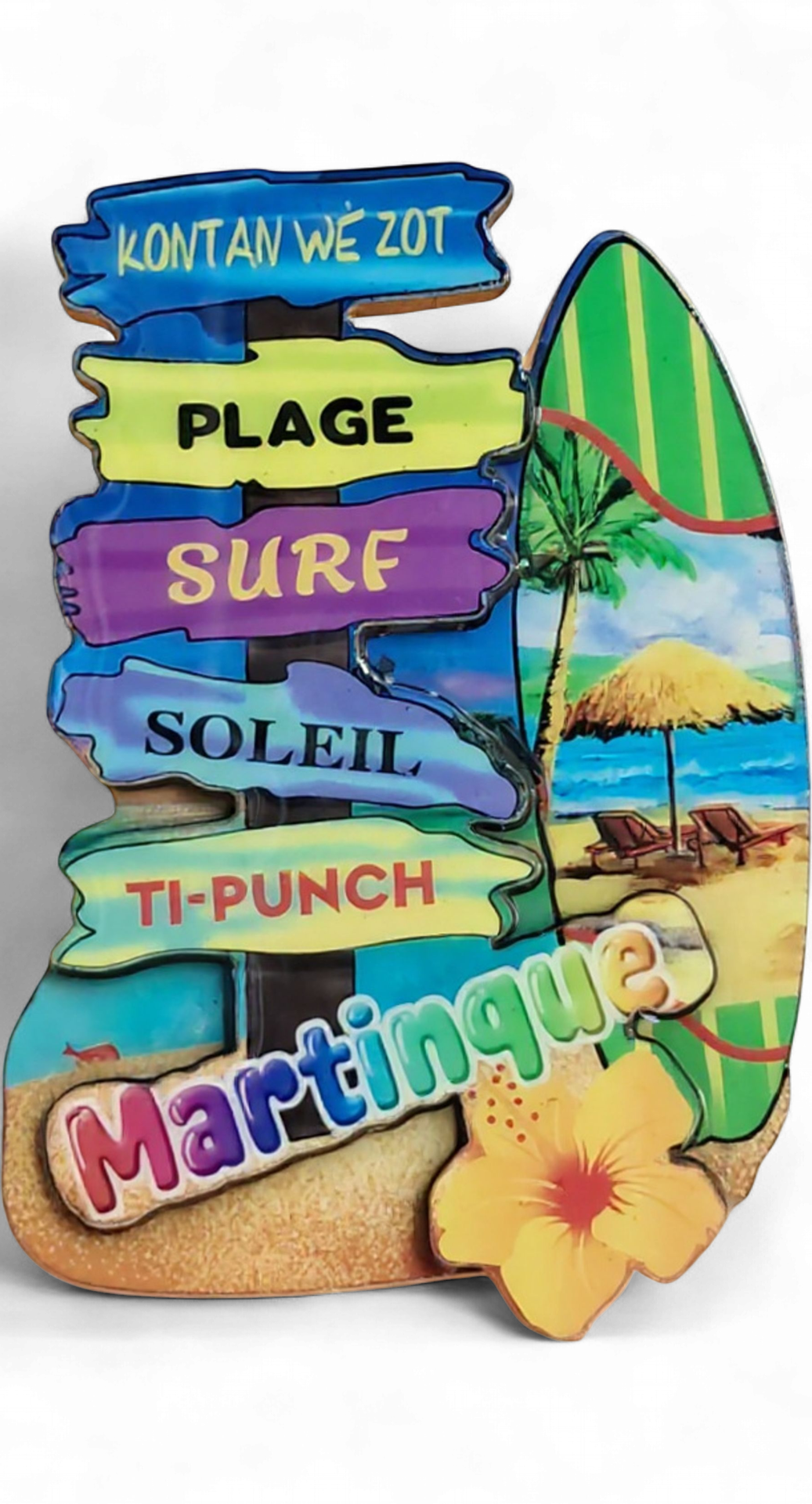 [15321] Magnet MDF - Panneaux de directions et planche de surf paysage