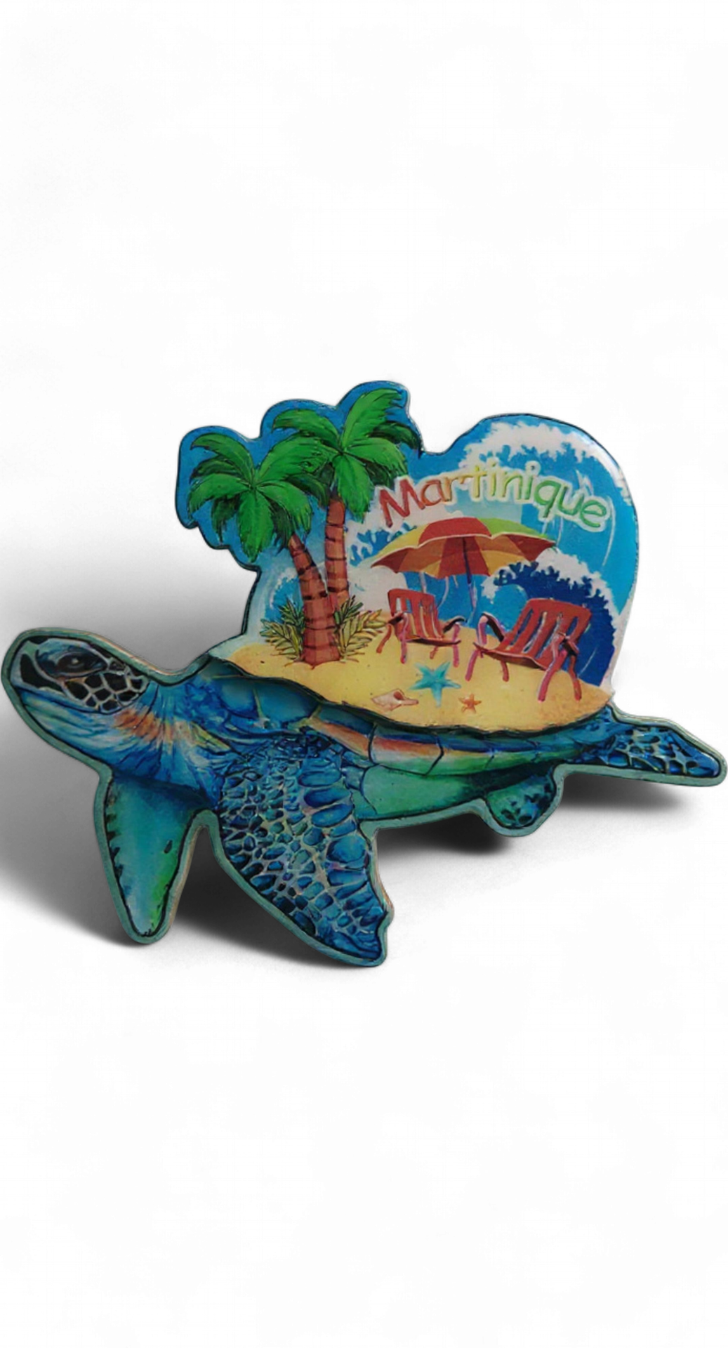 [15324] Magnet MDF Tortue avec plage sur carapace