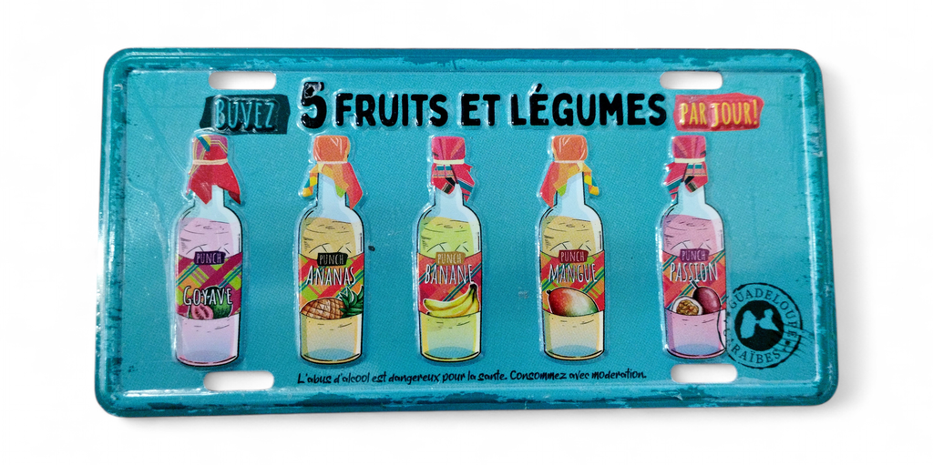 [15390] Magnet Plaque - Buvez 5 Fruits et Légumes par jour