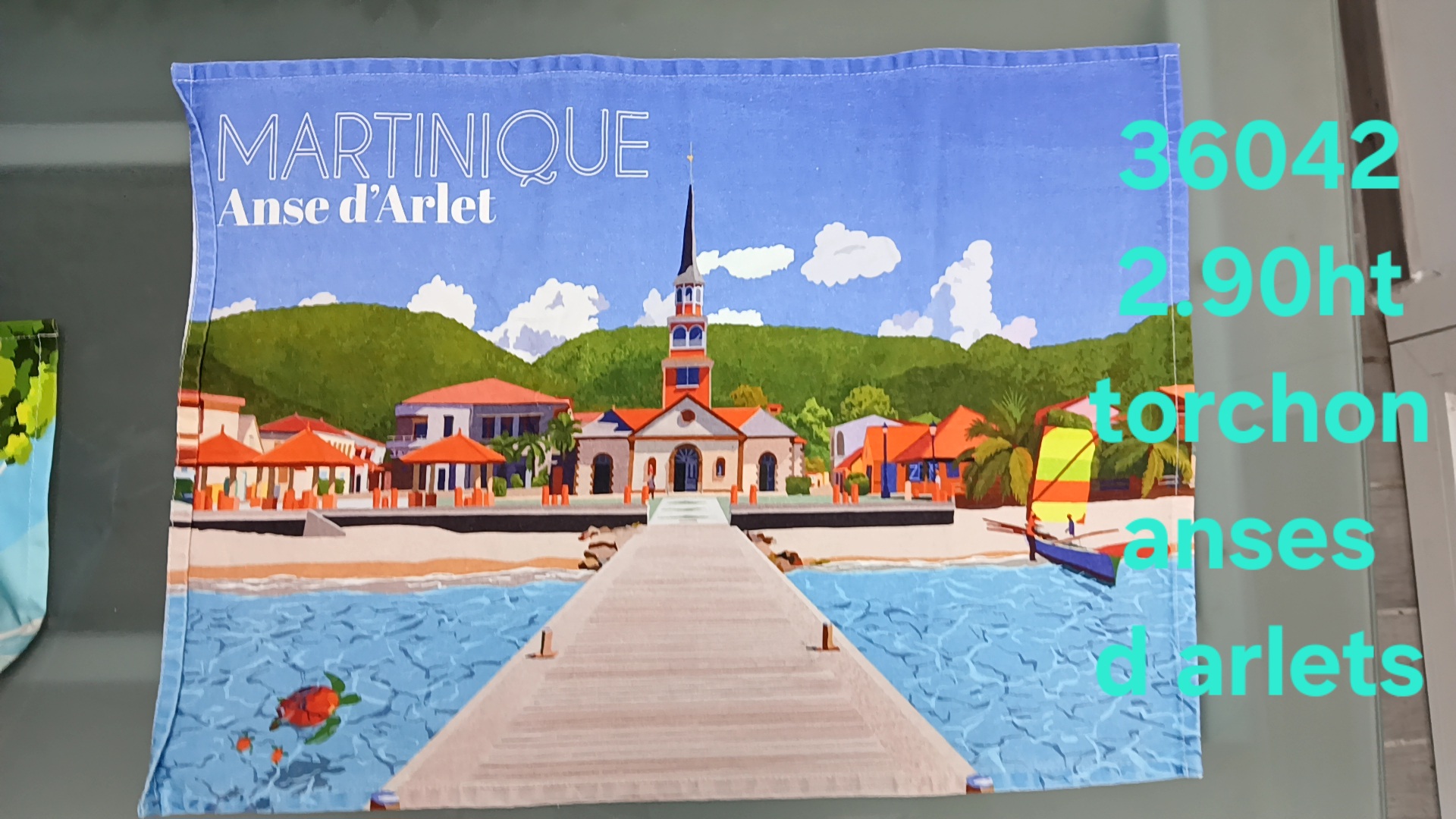 [36042] Torchon Illustration - Eglise des anses d'Arlets MQ