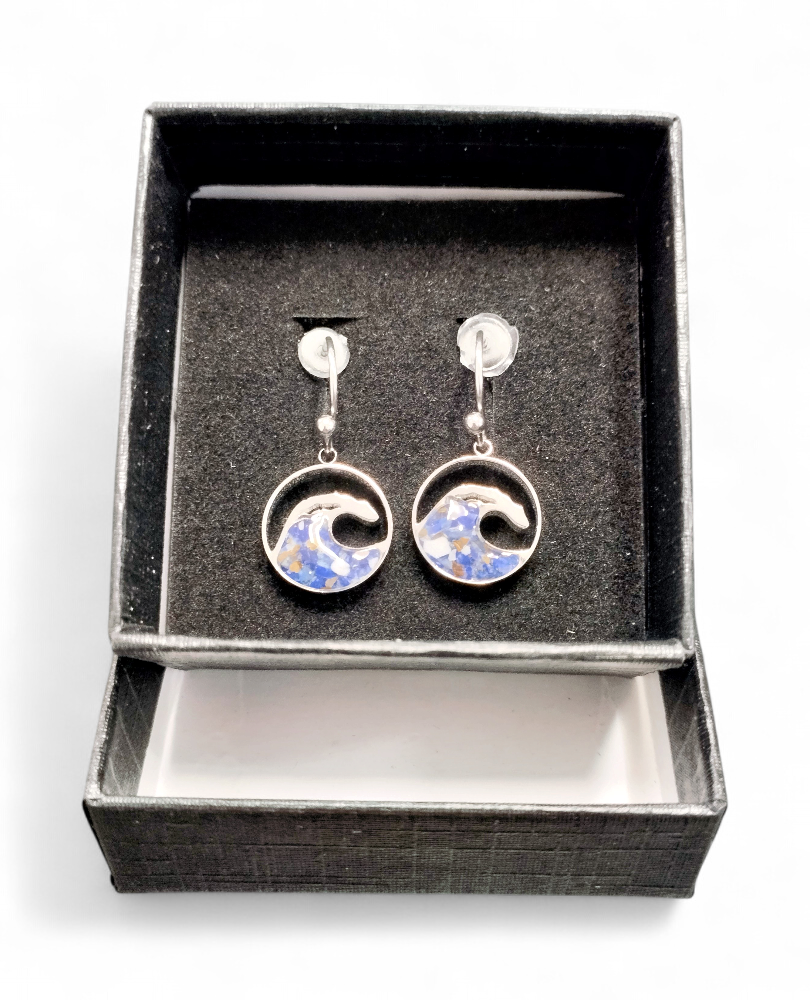 [22059] BO Acier inoxydable Sodalite vague bleu 