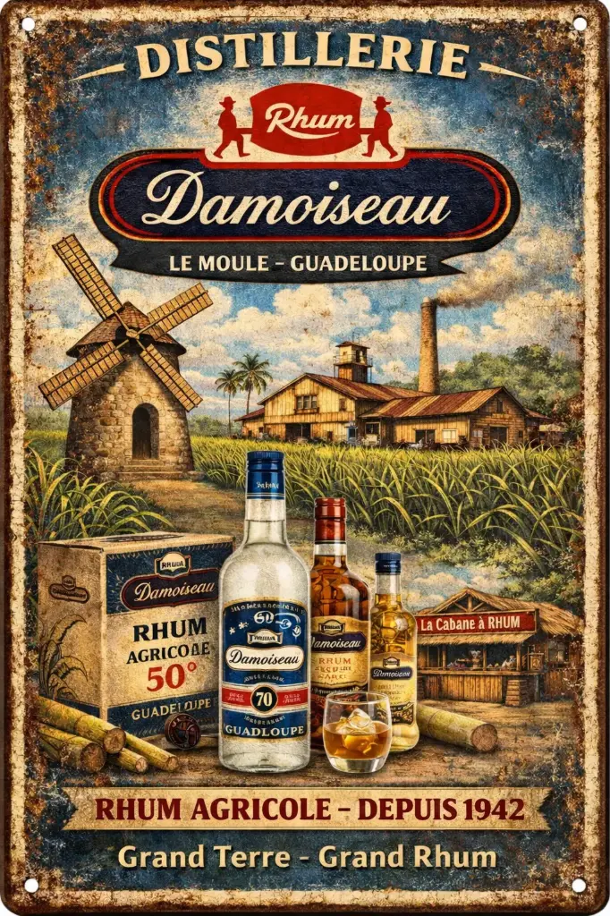 Affiche métal 20x30 Damoiseau Vintage 