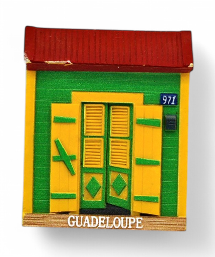 [15004] Magnet Resine Case Creole Vert Et Jaune