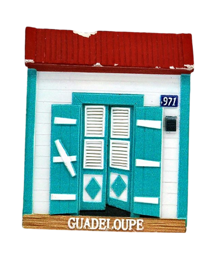 [15005] Magnet Resine Case Creole Bleu Et Blanche