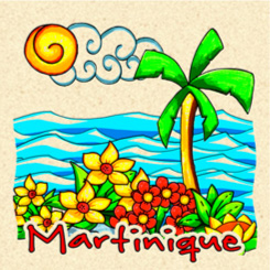 [15136] Magnet Sable Paysage Cocotier Et Mer