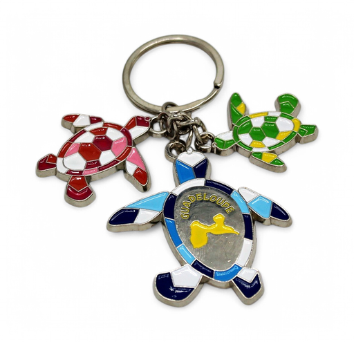 [16019] Porte-Clé Métal Tortues Multicolors