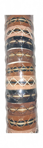 [23021] Bracelet Big Leather Brown Colour