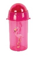 [33032] Gourde Flamingo Avec Paille