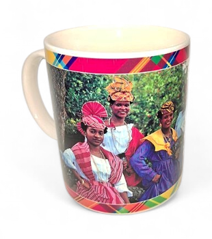 [34019] Mug Imprimé Dame En Madras