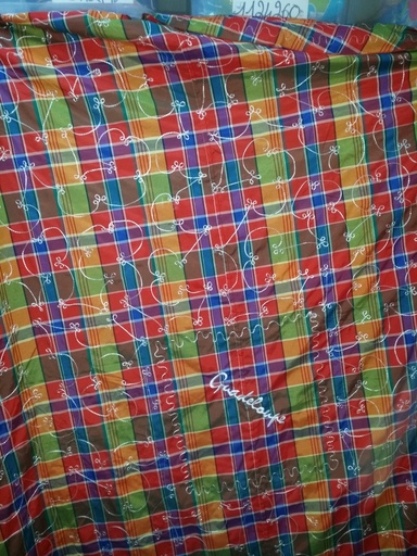 [36009] Nappe Ronde Madras Diamètre 200 Cm