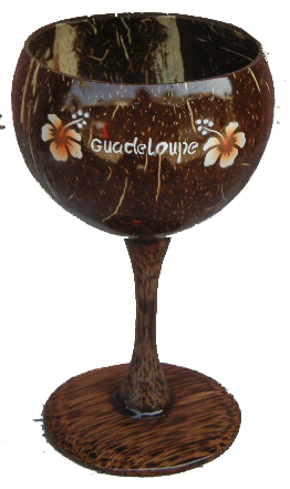 [37015] Verre Coco Fleur Peint Main