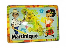 [15178] Magnet Epoxy Rectangle Carte Bordure Madras Et Coupeur De Canne