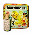 [15195] Magnet Epoxy Carré Avec Bouteille Carte Bordure Madras Et Coupeur De Canne