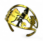 [21002] Bague Métal Carte Couleur Or