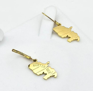 [22003] Boucle D'oreille métal Carte Taille Petit Couleur Or