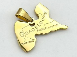 [27008] Pendentif Acier Inox Carte 3 Cm Or