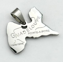 [27007] Pendentif Acier Inox Carte 3 Cm Argent