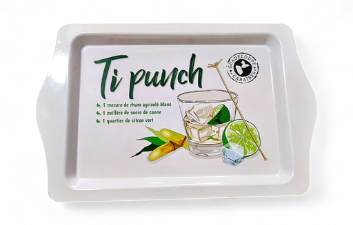 [31053] Plateau métal 25cm - Recette Ti Punch