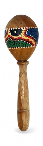 [51054] Maracas œuf stick abstract half peint 10cm