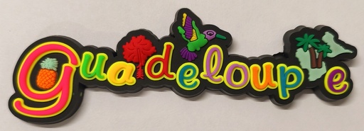 [15314] Magnet PVC écriture hibiscus colibri et carte