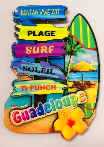 [15321] Magnet MDF - Panneaux de directions et planche de surf paysage
