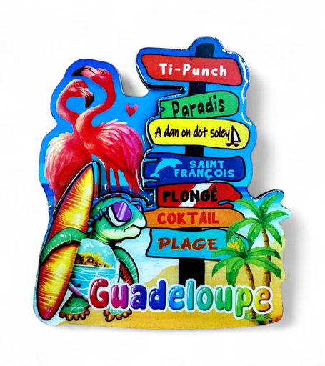 [15322] Magnet MDF - Panneaux de directions tortue et flammant