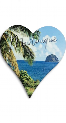 [15354] Magnet MDF Cœur - Le rocher du Diamant MQ